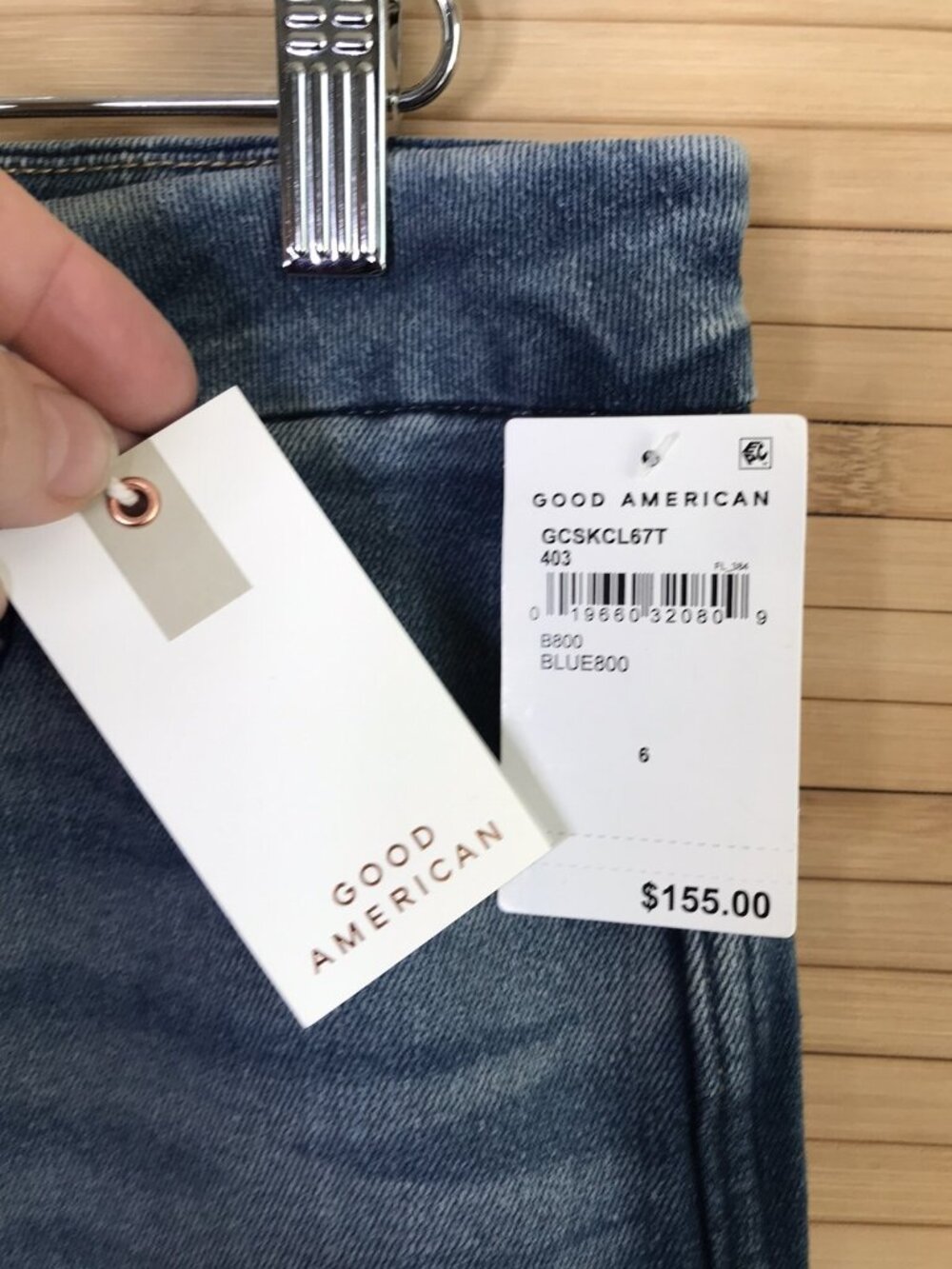 NWT $155 GOOD AMERICAN 'Good Vintage' Straight Leg Jeans in Blue800 sz 6 28 - Picture 5 of 6